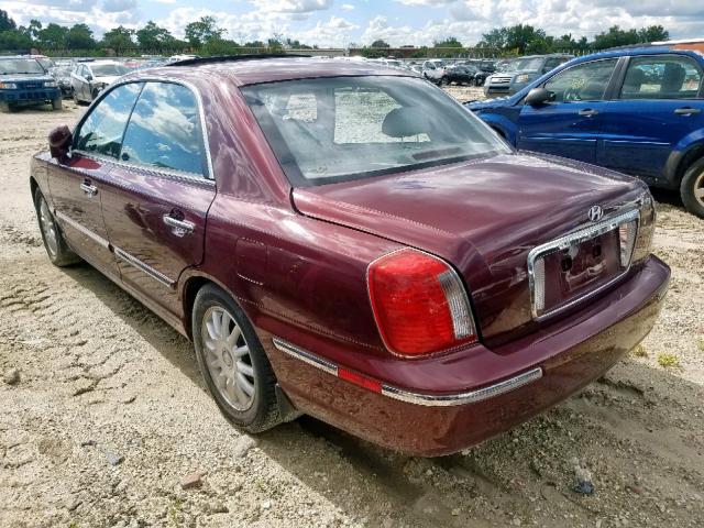 KMHFU45E44A323702 - 2004 HYUNDAI XG 350 MAROON photo 3