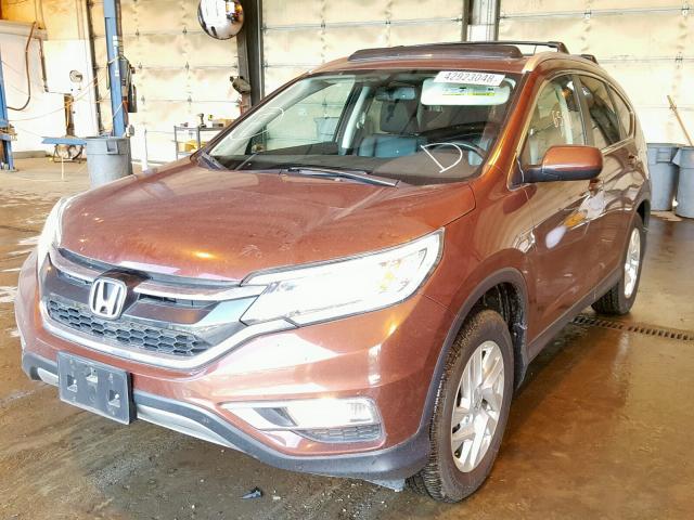 5J6RM4H71FL011546 - 2015 HONDA CR-V EXL BROWN photo 2