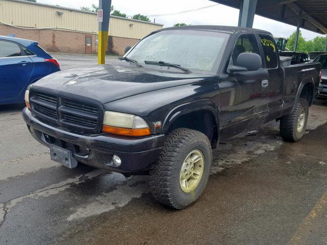 1B7GG22N2YS788083 - 2000 DODGE DAKOTA BLACK photo 2