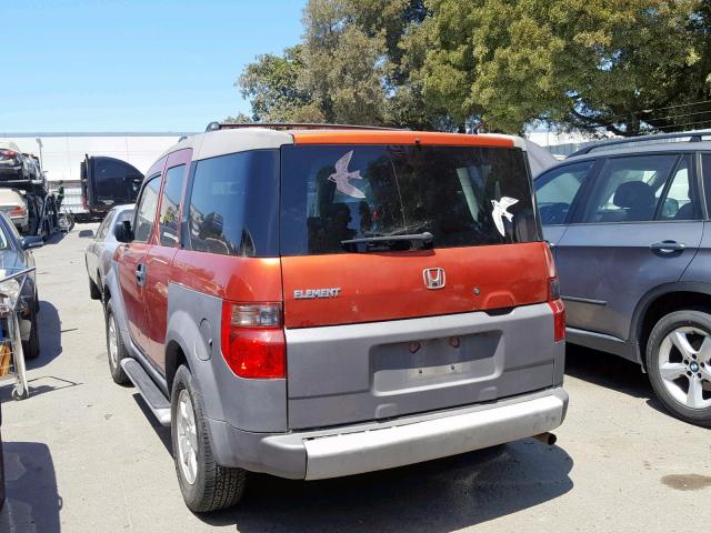 5J6YH28623L035247 - 2003 HONDA ELEMENT EX ORANGE photo 3