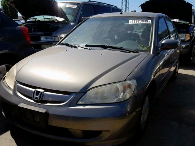 JHMES96655S005379 - 2005 HONDA CIVIC HYBR GRAY photo 2