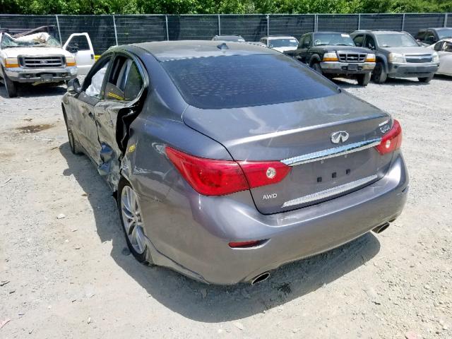 JN1BV7AR2FM391625 - 2015 INFINITI Q50 BASE GRAY photo 3