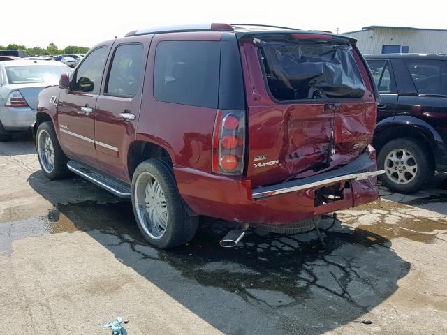 1GKFK03209R130326 - 2009 GMC YUKON DENA RED photo 3