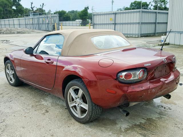 JM1NC25F760117511 - 2006 MAZDA MX-5 MIATA BURGUNDY photo 3