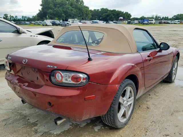 JM1NC25F760117511 - 2006 MAZDA MX-5 MIATA BURGUNDY photo 4