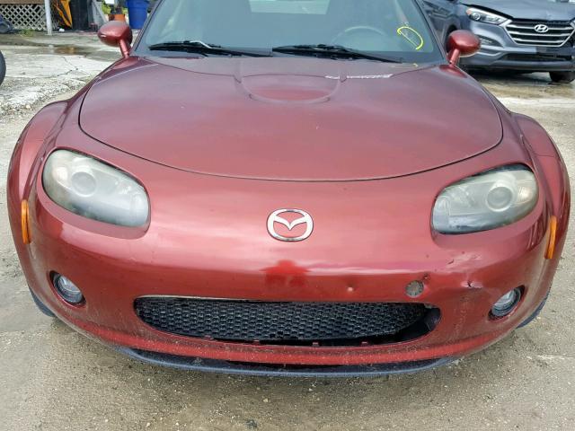 JM1NC25F760117511 - 2006 MAZDA MX-5 MIATA BURGUNDY photo 9