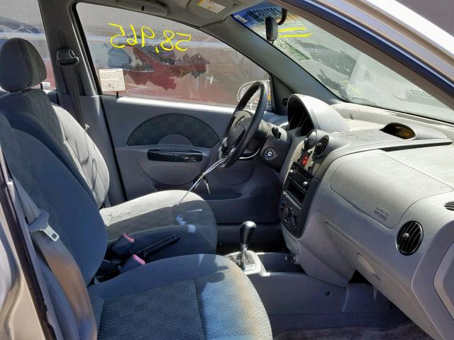 KL1TD52645B322482 - 2005 CHEVROLET AVEO BASE ვერცხლისფერი ფოტო 5