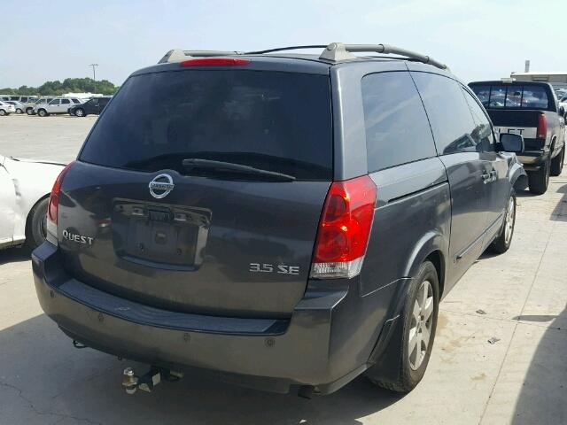 5N1BV28UX4N370891 - 2004 NISSAN QUEST S GRAY photo 4