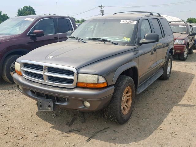 1B8HS58N82F172377 - 2002 DODGE DURANGO SL GRAY photo 2