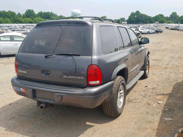 1B8HS58N82F172377 - 2002 DODGE DURANGO SL GRAY photo 4