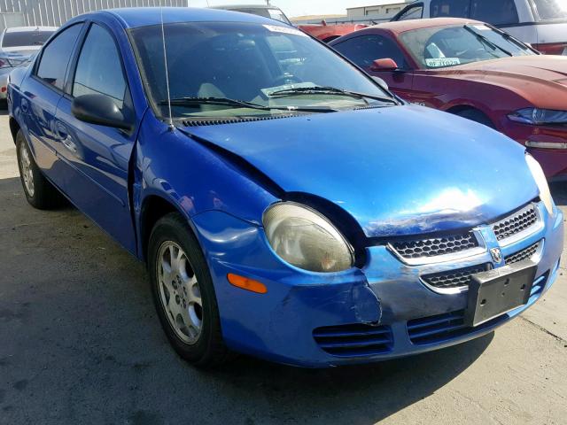 1B3ES56C15D107378 - 2005 DODGE NEON SXT BLUE photo 1