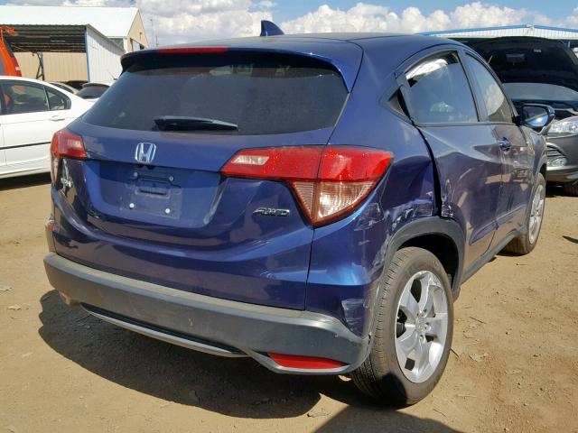 3CZRU6H54HM716479 - 2017 HONDA HR-V EX BLUE photo 4