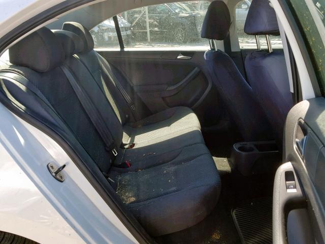 3VW2K7AJ6CM303298 - 2012 VOLKSWAGEN JETTA BASE WHITE photo 6
