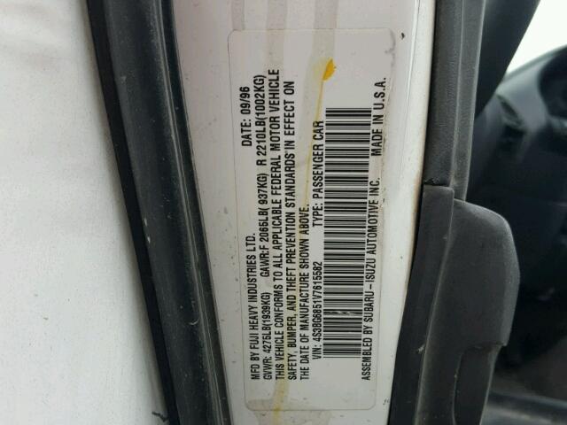 4S3BG6851V7615582 - 1997 SUBARU LEGACY OUT WHITE photo 10