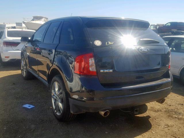 2FMDK3JCXDBB77967 - 2013 FORD EDGE SEL BLACK photo 3