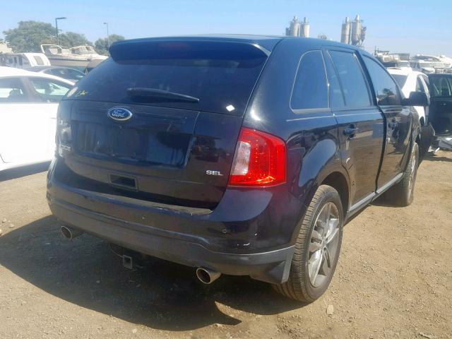 2FMDK3JCXDBB77967 - 2013 FORD EDGE SEL BLACK photo 4