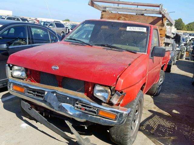 1N6ND11S9KC405028 - 1989 NISSAN D21 SHORT RED photo 2
