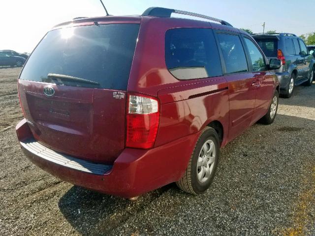 KNDMG4C31A6345241 - 2010 KIA SEDONA LX RED photo 4