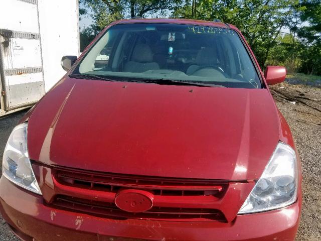 KNDMG4C31A6345241 - 2010 KIA SEDONA LX RED photo 9