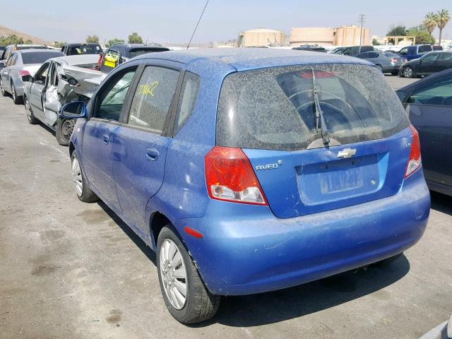 KL1TD66627B685947 - 2007 CHEVROLET AVEO BASE Mavi foto 3