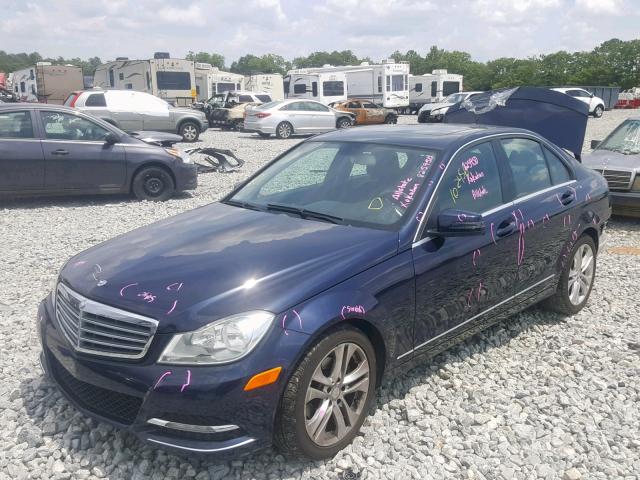 WDDGF4HB4DA793240 - 2013 MERCEDES-BENZ C 250 BLUE photo 2