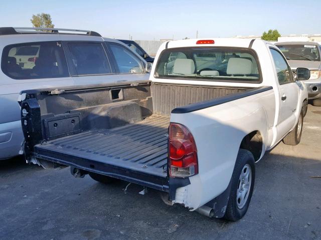 5TENX22N47Z332135 - 2007 TOYOTA TACOMA WHITE photo 4