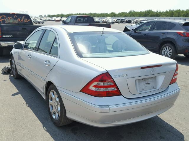 WDBRF61J85A711171 - 2005 MERCEDES-BENZ C 240 SILVER photo 3