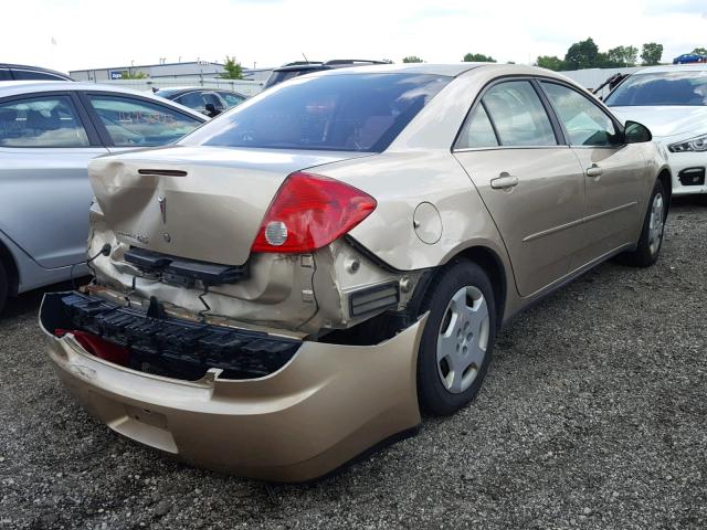 1G2ZF58B474171222 - 2007 PONTIAC G6 VALUE L GOLD photo 4