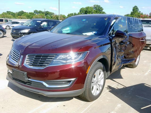 2LMPJ6JR3JBL34681 - 2018 LINCOLN MKX PREMIE BURGUNDY photo 2