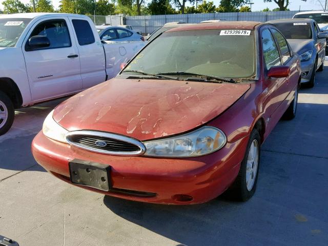 1FAFP6635WK241646 - 1998 FORD CONTOUR LX RED photo 2