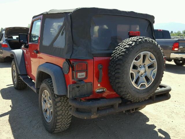 1J4FA24168L546439 - 2008 JEEP WRANGLER X RED photo 3