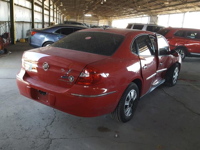 2G4WC582581334556 - 2008 BUICK LACROSSE C RED photo 4