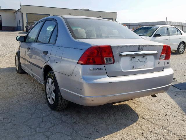 2HGES15123H581509 - 2003 HONDA CIVIC DX SILVER photo 3