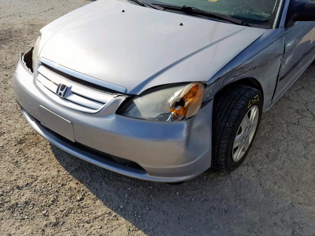 2HGES15123H581509 - 2003 HONDA CIVIC DX SILVER photo 9