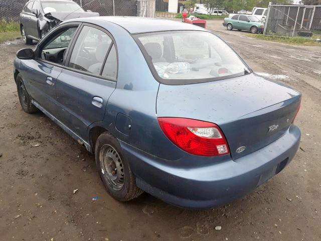 KNADC123626182421 - 2002 KIA RIO BLUE photo 3