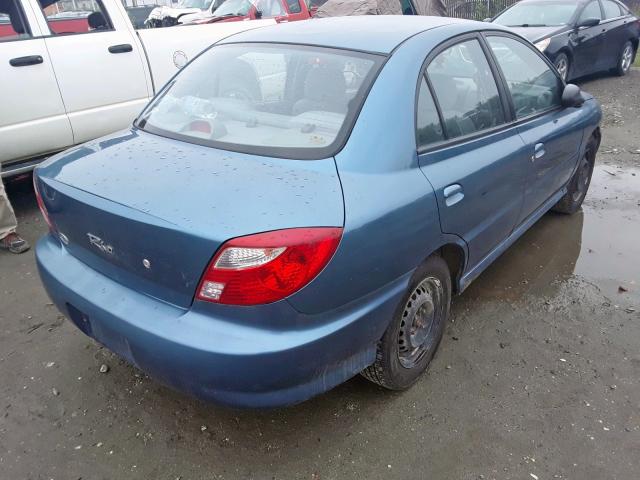 KNADC123626182421 - 2002 KIA RIO BLUE photo 4