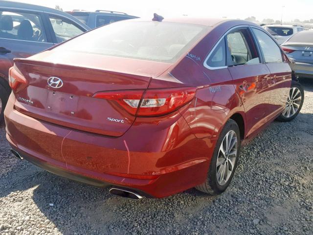 5NPE34AFXFH054893 - 2015 HYUNDAI SONATA SPO BURGUNDY photo 4