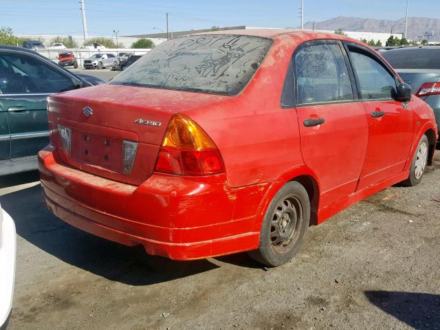 JS2RA41S935158863 - 2003 SUZUKI AERIO S RED photo 4