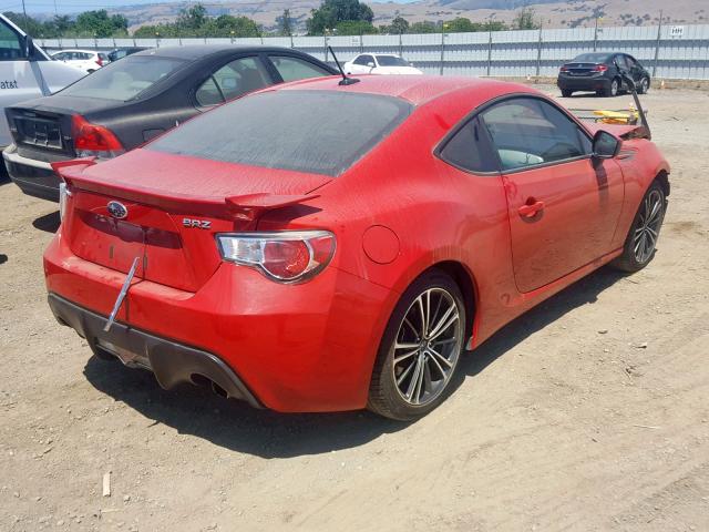 JF1ZCAC15D2608380 - 2013 SUBARU BRZ 2.0 LI RED photo 4