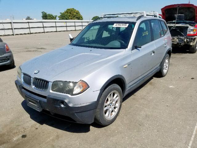 WBXPA73444WB29239 - 2004 BMW X3 2.5I SILVER photo 2