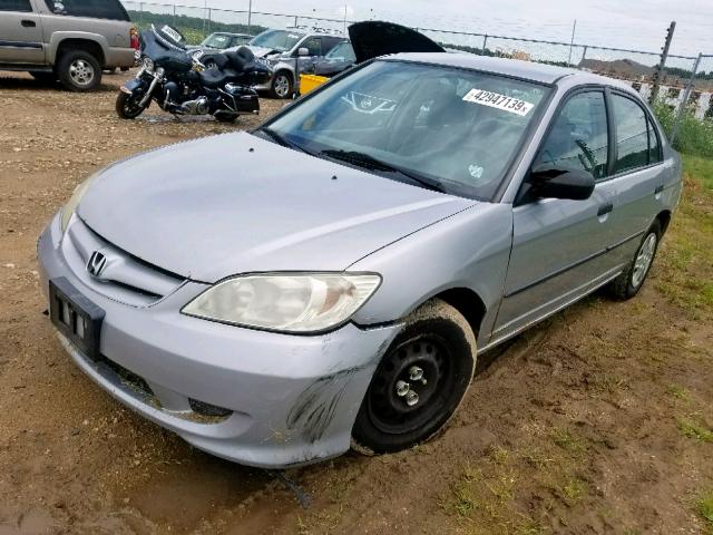 2HGES16314H549927 - 2004 HONDA CIVIC DX V SILVER photo 2