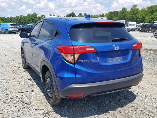 3CZRU5H51JM702569 - 2018 HONDA HR-V EX BLUE photo 3