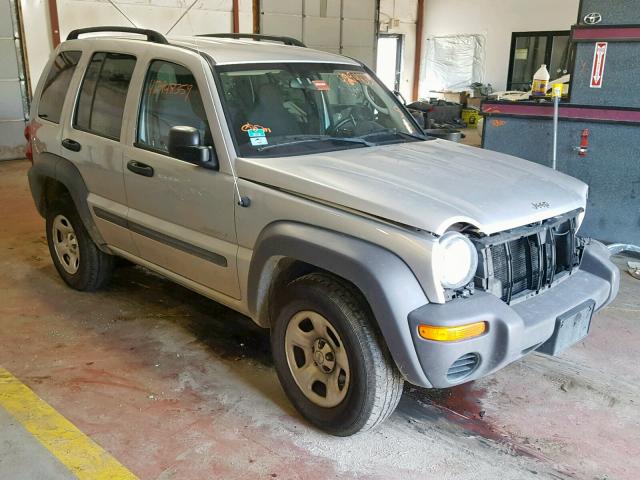 1J4GL48K44W212206 - 2004 JEEP LIBERTY SP SILVER photo 1