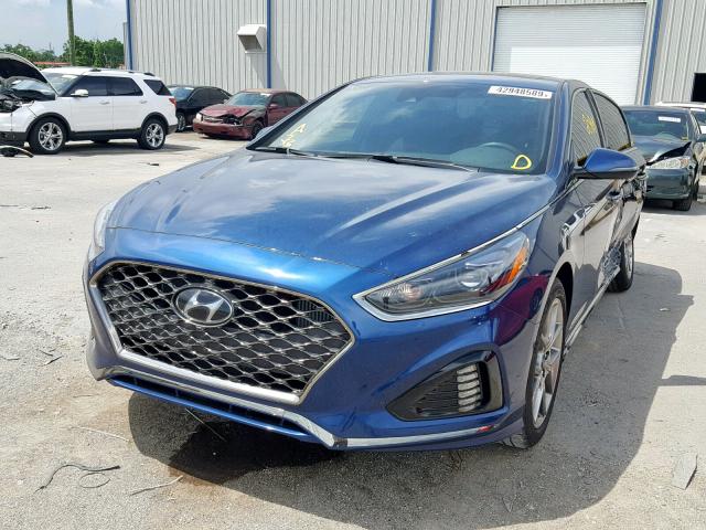 5NPE34AB1JH669144 - 2018 HYUNDAI SONATA SPO BLUE photo 2