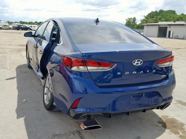 5NPE34AB1JH669144 - 2018 HYUNDAI SONATA SPO BLUE photo 3