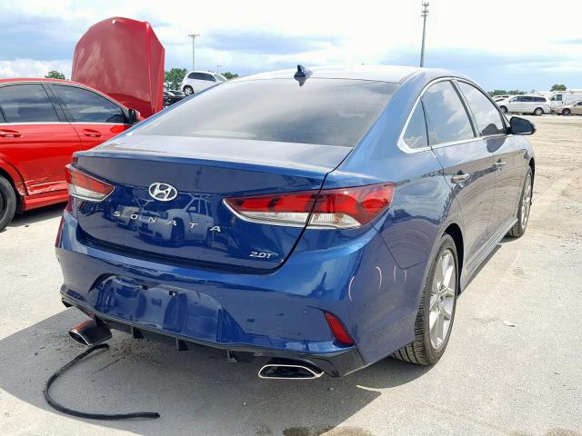 5NPE34AB1JH669144 - 2018 HYUNDAI SONATA SPO BLUE photo 4