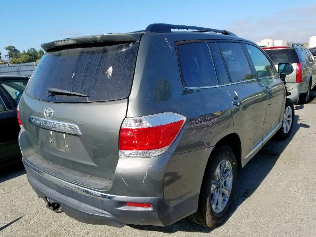 5TDZK3EHXCS063643 - 2012 TOYOTA HIGHLANDER GREEN photo 4