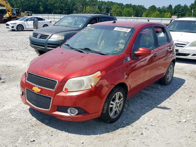 KL1TG66EX9B619843 - 2009 CHEVROLET AVEO LT RED photo 2