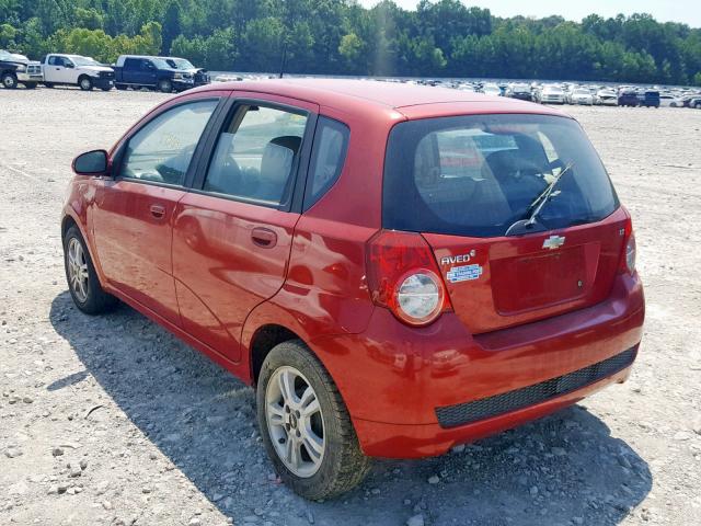 KL1TG66EX9B619843 - 2009 CHEVROLET AVEO LT RED photo 3