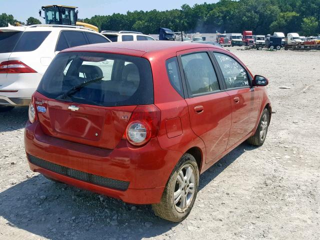 KL1TG66EX9B619843 - 2009 CHEVROLET AVEO LT RED photo 4